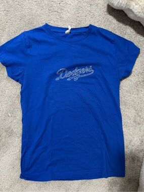 Dodgers Rhinestone Logo Royal Blue Tee
